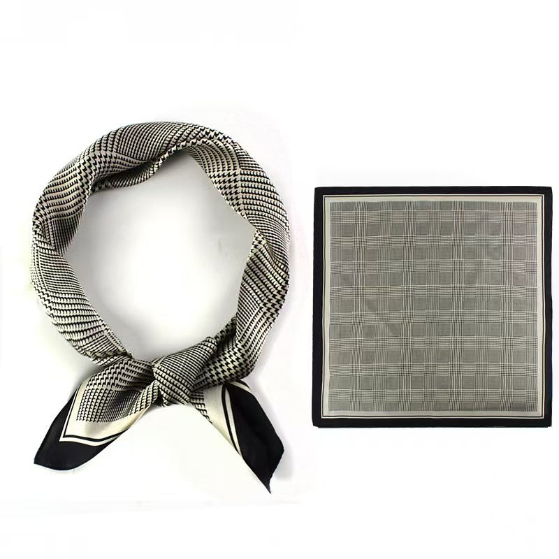 Men's square silk scarf-Fresh literary style