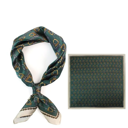 men's green square scarves 100% silk scarf