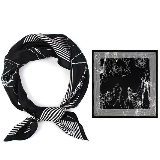 Mulberry silk scarf for men-black phantom