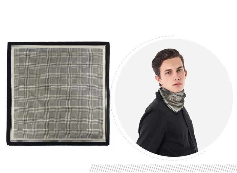 Men's square silk scarf-Fresh literary style