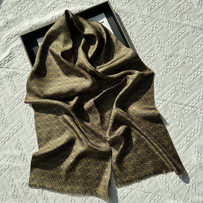Champagne gold business style silk scarf for men